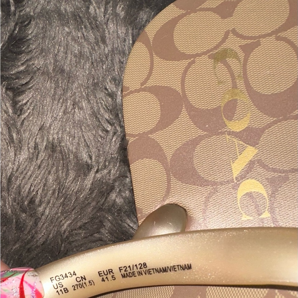 Coach Gold and Tan Signature Sandals - Picture 6 of 10